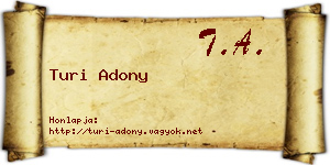 Turi Adony névjegykártya